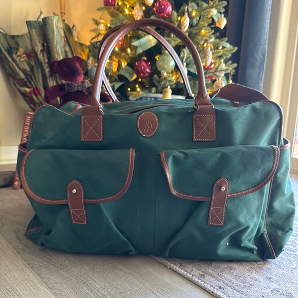 Ralph Lauren Other - Vintage Ralph Lauren Green Duffle Bag with Brown leather hands
